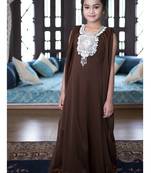 Brown Color Arabic Style Kaftan For Kids