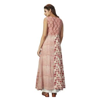 Peach printed cotton salwar stitched with dupatta 3