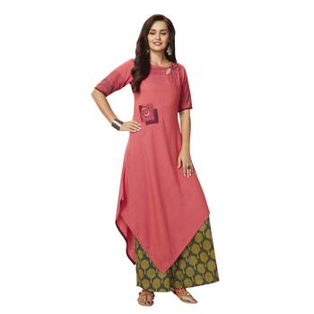 Peach embroidered silk salwar stitched 1