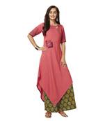 Peach embroidered silk salwar stitched