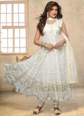 white anarkali suits bollywood
