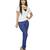 Blue Cotton Printed Cotton Lycra leggings