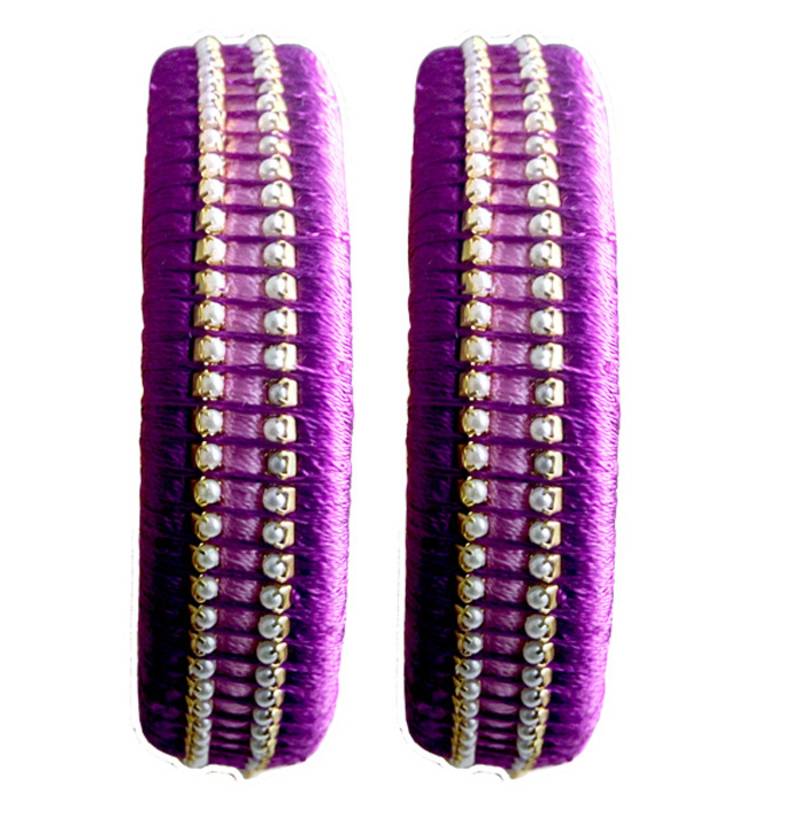 Handmade Baby Pink Silk Thread Bangles set 3