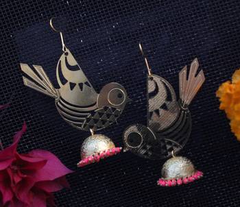 Birdy Filigree Pink Jhumki 2