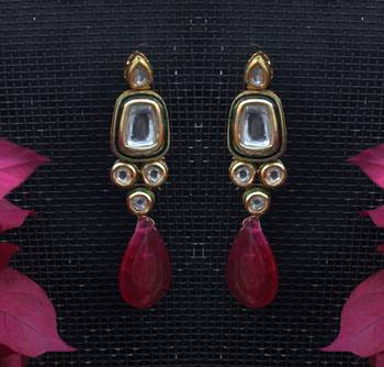 Kundan Studs With Red Stone 1