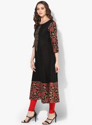 black cotton block prints long anarkali kurti 3