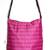 Bright Pink threaded multiple strips unisex jhola bag