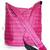 Bright Pink threaded multiple strips unisex jhola bag