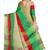 Green woven cotton saree with blouse