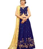 Navy blue Embroidery Soft Tifi Silk Designer Lehenga Choli With Blouse
