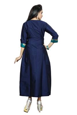 blue woven jacquard stitched kurti 4