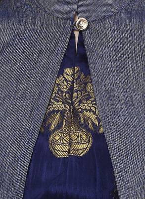 blue woven silk stitched kurti 4