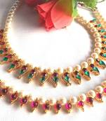 Multi Color with Dark Pink Beads Necklace set