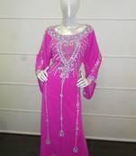 Pink zari work gerogette islamic arabic style festive party wear kaftan