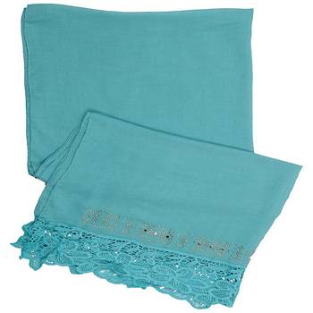 Blue Cotton Islamic Style Stole Daily Wear Arabian Hijab 1