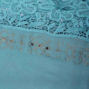 Blue Cotton Islamic Style Stole Daily Wear Arabian Hijab 3