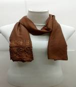 Brown Cotton Islamic Style Stole Daily Wear Arabian Hijab