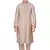 Men's Fawn Front Open Kurta With Cording And Pleating All Over With Gundi Buttons Pakistani Sherwani Style