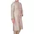 Men's Fawn Front Open Kurta With Cording And Pleating All Over With Gundi Buttons Pakistani Sherwani Style