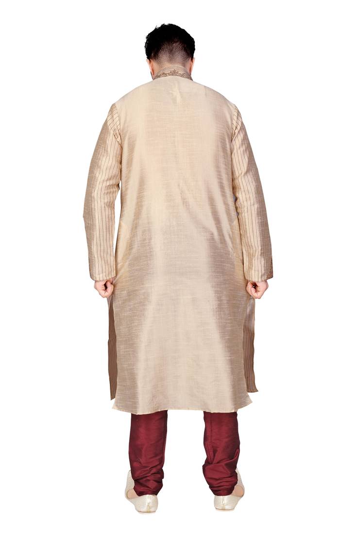 Machine Embroidered Corded Kurta With Antique Embroidery With A