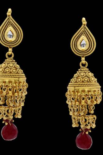 Antique Kundan Pearls Jhumka