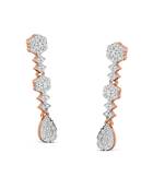 0.49 Ct Diamond Dangling Earrings in 9KT Rose Gold
