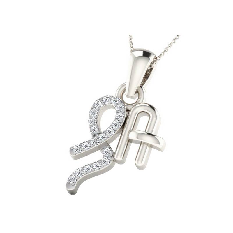 0.05 Ct Diamond Shree Pendant in 9KT White Gold
