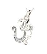 0.03 Ct Diamond Om Ganesh Pendant Pendant in 9KT White Gold