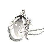 0.02 Ct Diamond Om Ganesh  Pendant in 9KT White Gold