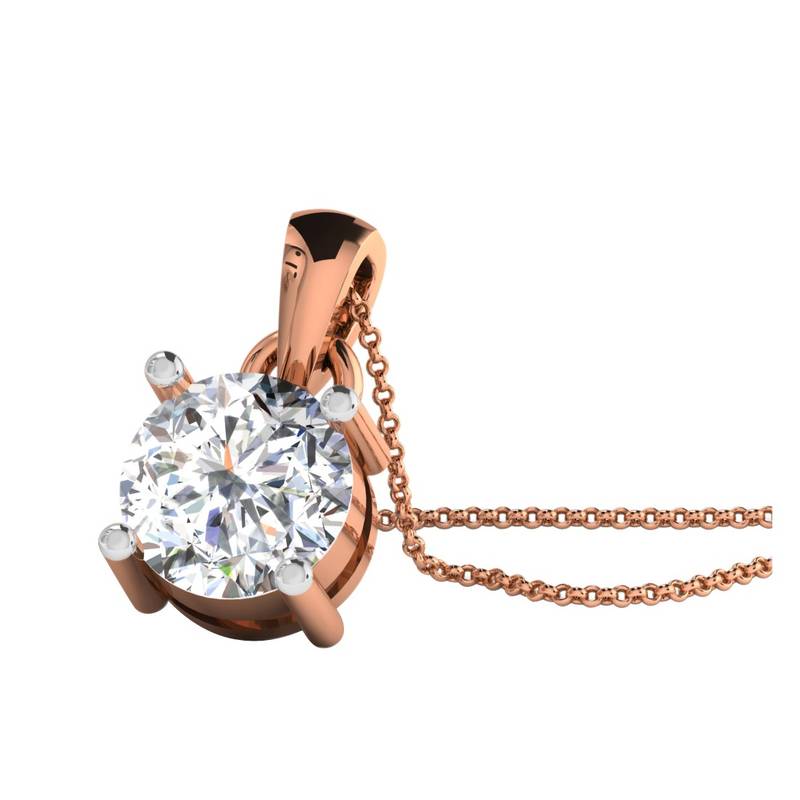 0.3 Ct Diamond Solitaire Pendant in 9KT Rose Gold
