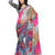 Red  printed georgette saree with blouse