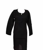 Black hand woven pure cotton Lucknow chikankari kurti
