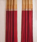 Maroon silk Curtains