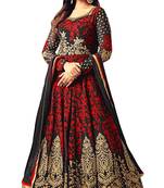 Red diamond work georgette salwar with dupatta