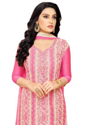 Pink Resham Embroidery Chanderi Salwar With Dupatta 2