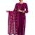 Magenta lace velvet salwar with dupatta