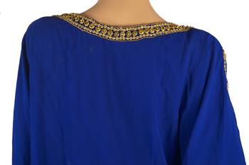 Blue Zari Stone Work Georgette Islamic Style Maxi PartyWear Farasha 4