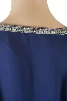 Blue Zari Stone Work Georgette Islamic Style Maxi PartyWear Farasha