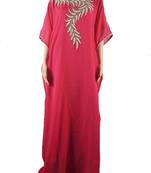 Pink Zari Stone Work Georgette Islamic Style Maxi PartyWear Farasha