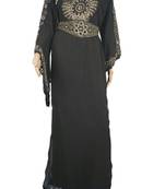 Black Zari Stone Work Georgette Islamic Style Maxi PartyWear Farasha