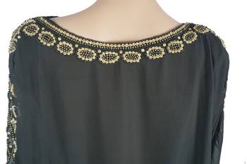 Black Zari Stone Work Georgette Islamic Style Maxi PartyWear Farasha 3
