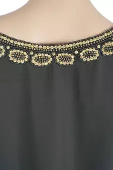 Black Zari Stone Work Georgette Islamic Style Maxi PartyWear Farasha