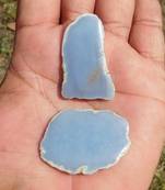 119.8 Ct  Natural Eclipse 2Pcs. Blue Angelite Mix Lot Cabochon Slab Gemstone
