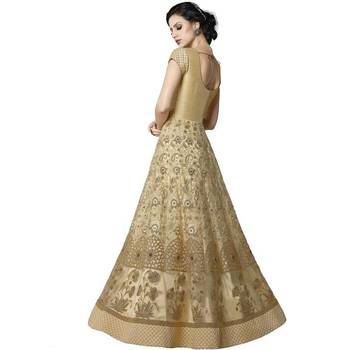 Cream Embroidered Net Salwar 2