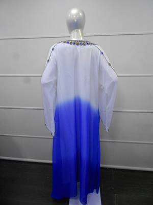 Multicolor Zari Work Gerogette Islamic Arabic Style Maxi Festive PartyWear Kaftan 4