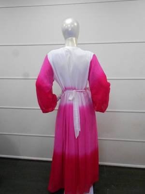 Multicolor Zari Work Gerogette Islamic Arabic Style Maxi Festive PartyWear Kaftan 4