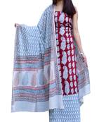 Giftpiper Bagh Print Salwar Suit In Cotton  Red & White 5