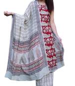 Giftpiper Bagh Print Salwar Suit In Cotton  Red & White 2