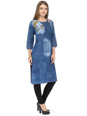 Blue  denim kurti 3