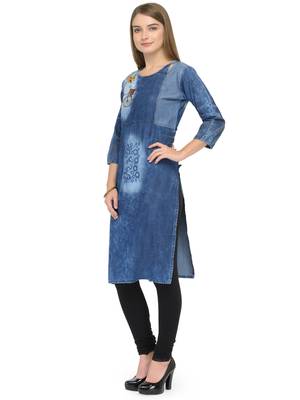 Blue  denim kurti 4
